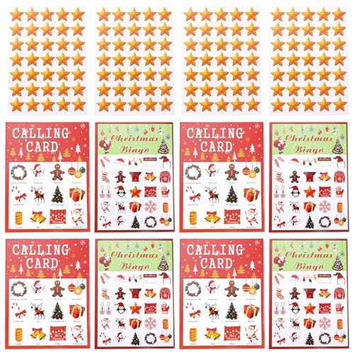 SUPVOX Juego de Bingo Navideño 37 Piezas Tarjetas de Cartón 128X18 CM Colores Intensos para Fiestas Familiares y Banquetes Juego Educativo Seguro y Duradero