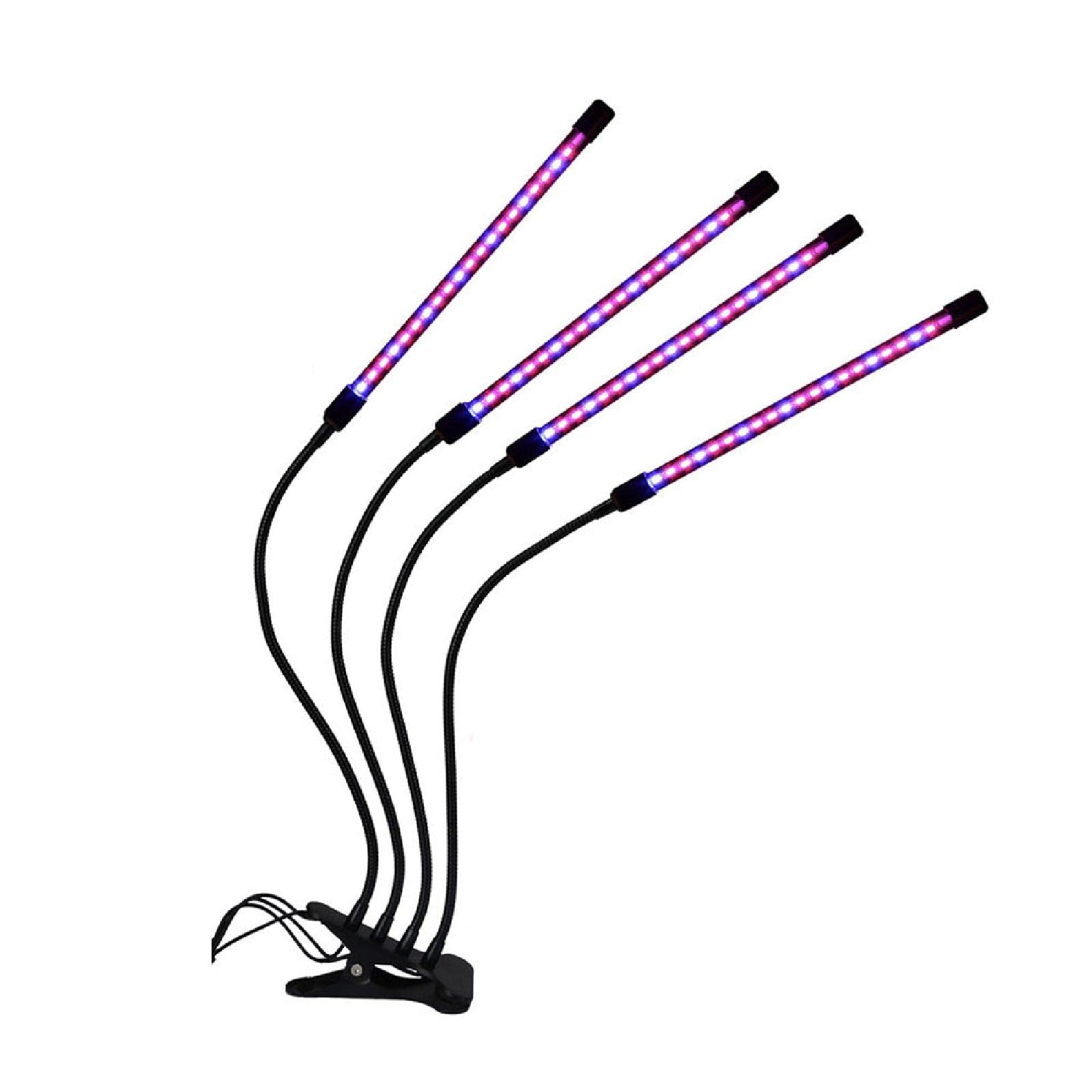TopHomer Grow Lights for Indoor Plants, LED Grow Light with Full Spectrum & Red Blue Spectrum with 3/9/12H Timer, Adjustable Gooseneck(4 Goosenecks)