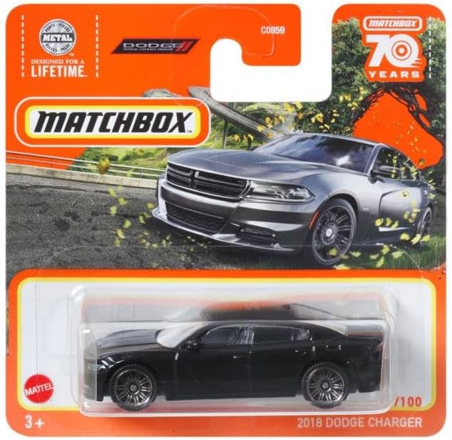 Model Car 1:64 Matchbox Matchbox Dodge Charger 2018 Noire