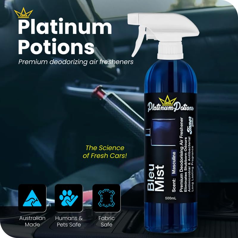 Image of Water-Based Car Air Freshener Spray | Luxury Automotive Deodorizer | Mold-Resistant Formula | Eliminates Odors and Refreshes Vehicle Interior | 17 fl oz | Volcanic Elixir