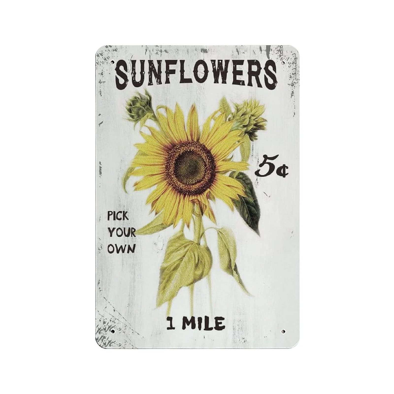 Metal Tin Sign Sunflower Vintage Tin Poster Metal Sign Wall Decoration Country Kitchen Home Garage Decor 12"x8"