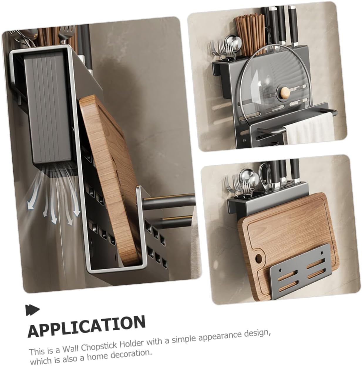 キッチン壁掛けカトラリーホルダー 収納力 のカトラリー まな板オ