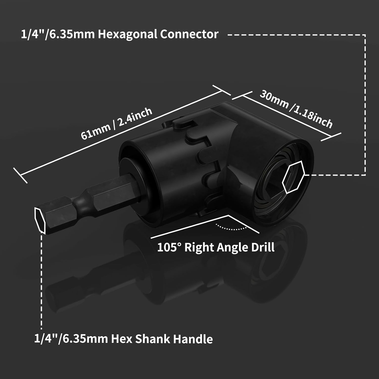 Katerk 1/4 Drill Bit Holder Key Chain, Impact Bit Holder for Most Electric, Hand-held Screwdrivers and Drill Bits, Right Angle Drill Attachment for Tight Spaces