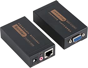 Jaremite VGA Over Ethernet, VGA Video Extender Transmitter Receiver Over Cat5e Cat6 Ethernet Cable (328ft/100m, Sender+Receiver) - coolthings.us