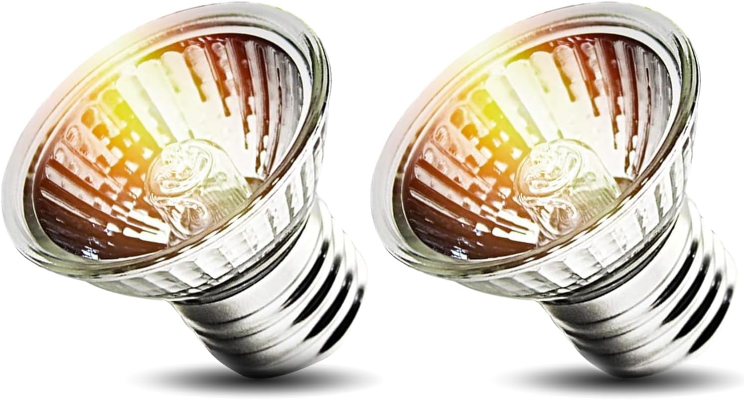 KOHEOPT 2-Pack 75W UVA Bulbs, Light Turtle Heat Lamp for Reptiles and Amphibian Tanks, Terrariums and Cages, Fit E26 Heat Reptile Lamp,Works with