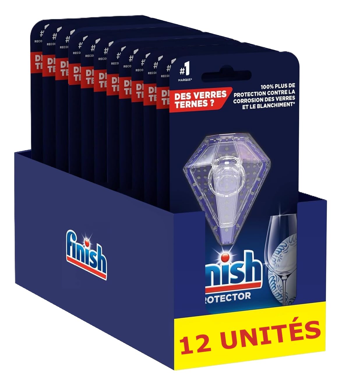Finish Protector - Protection Des Verres Et De La Vaisselle - Produit Lave Vaisselle - Complement Pastille Lave Vaisselle - lot de 12