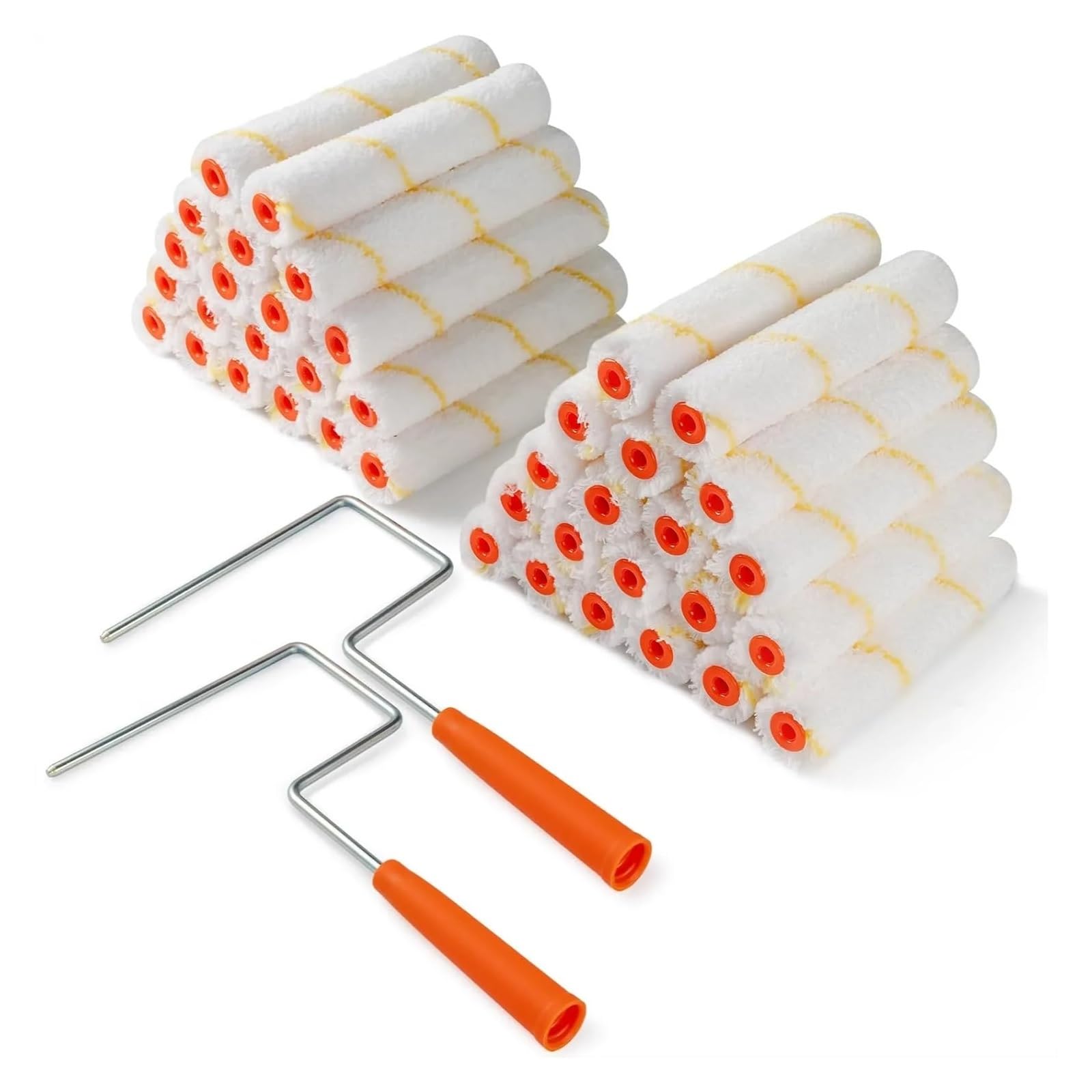 Rodillo Pintura Pared Cubiertas for rodillos de pintura de microfibra de 6 pulgadas | Paquete de 40 con 2 marcos for un acabado liso en paredes y techos