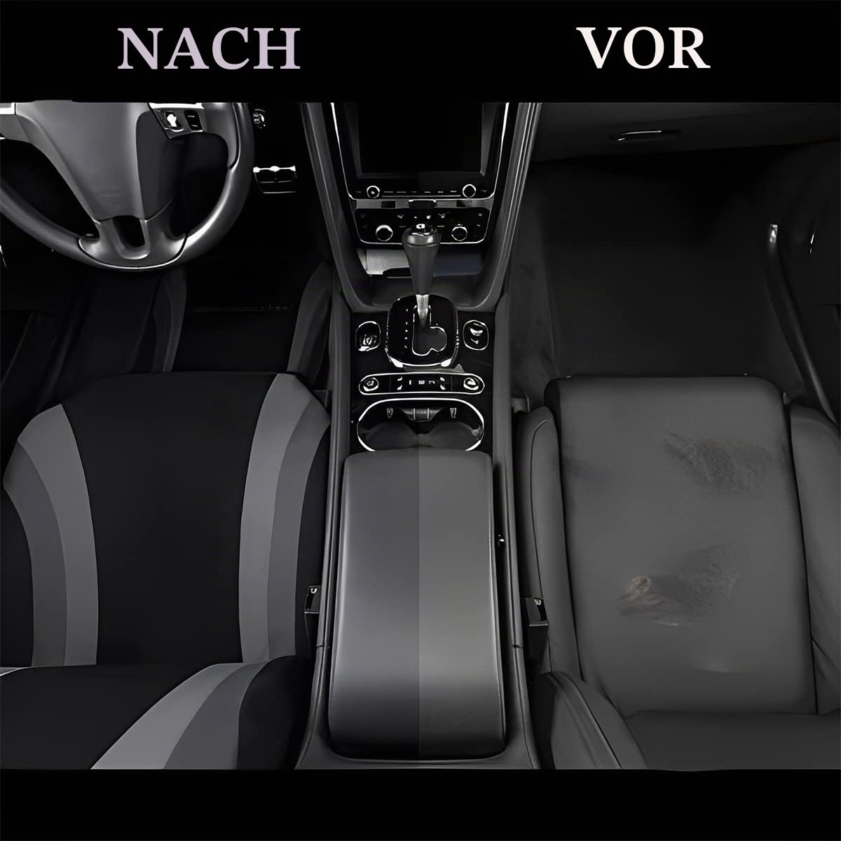 JNNJ 9 Stück Autositzbezüge Kompletter Satz, Auto-Schonbezug Für Highbacksitz, Universell Einsetzbarer Sitzbezug Perfekter Schutz, Für Die Meisten Autos, Vans(Grau)