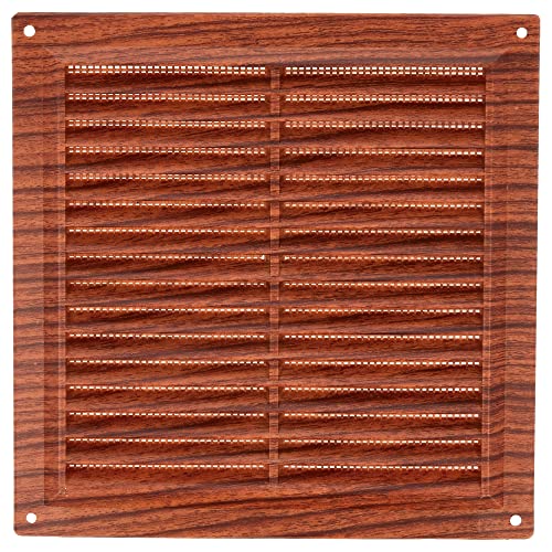 Amig - Rejilla cuadrada de plástico con mosquitera- Rejillas de ventilación para salida de aire - Adecuado para techo de cocina y baño - Medidas: 200 x 200 MM - Color: Sapelli