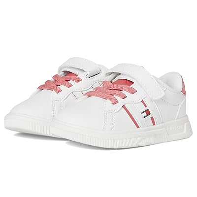 Tommy Hilfiger Kids Cayman 3.0 Atl (Toddler) Girls Shoes White/Pink