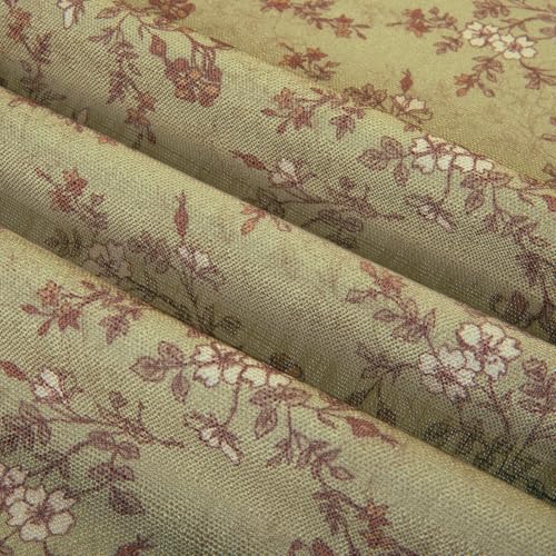Image of TWOPAGES Pinch Pleat Floral Print Cafe Curtains, Scarlett, 34W x 24L