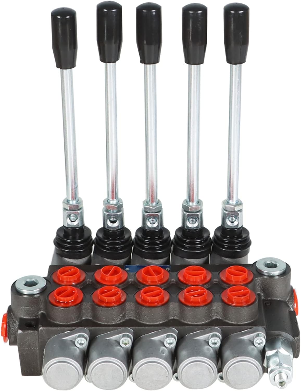 findmall 5 Spool 13GPM Hydraulic Control Valve 3600PSI SAE Ports Double Acting Hydraulic Directional Control Valve for Tractors Loaders Tanks