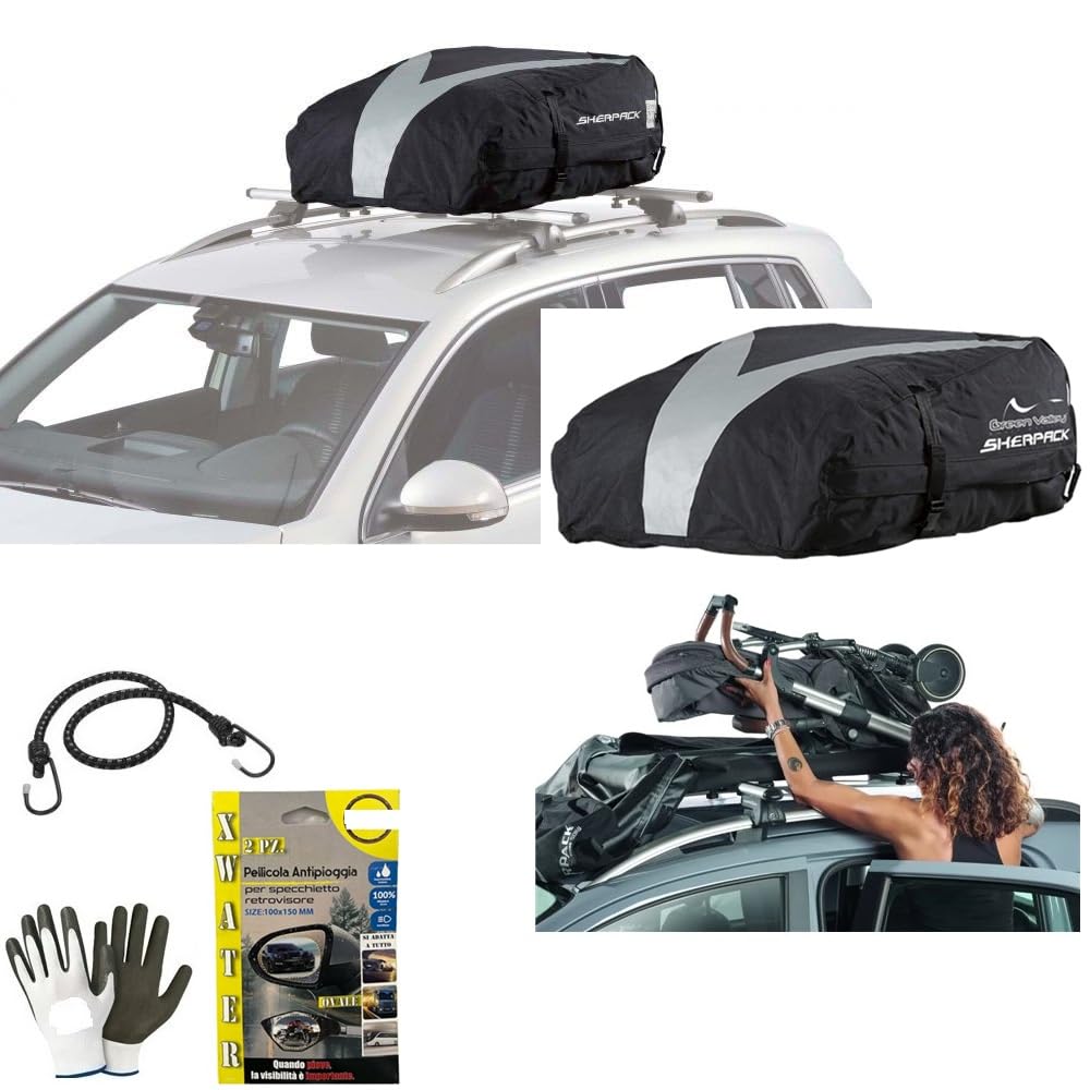 Cofre de techo para barras portaequipajes de 270 litros para coches compatible con UAZ Box coche impermeable baúl resistente fondo de metal Luna 100 x 80 x 26-40 cm