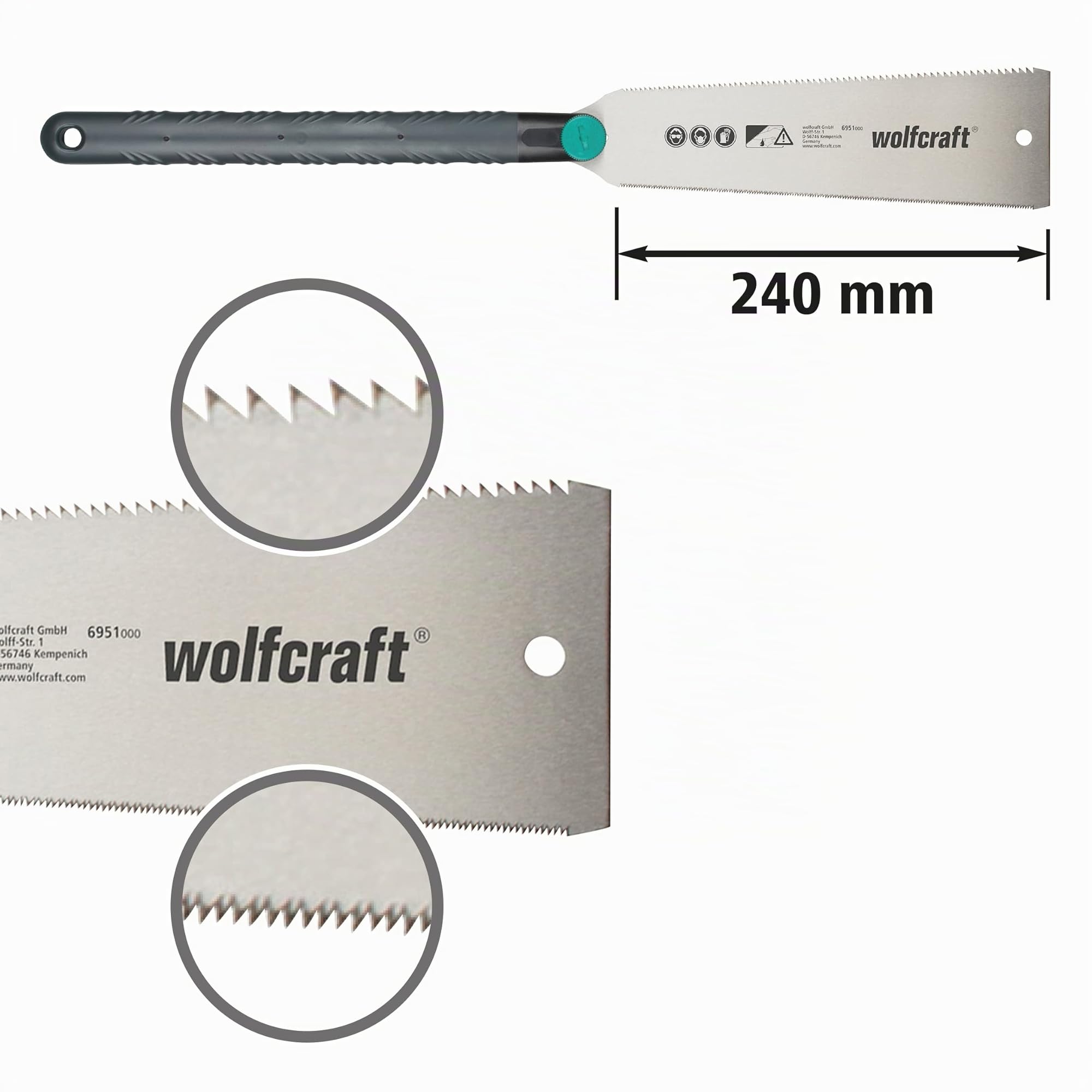 wolfcraft Set para suelos perfectos "Colocación de rodapiés" I 6977000 I Kit completo compuesto por caja de ingletar y falsa escuadra, sierra japonesa y pistola de sellado MG 200