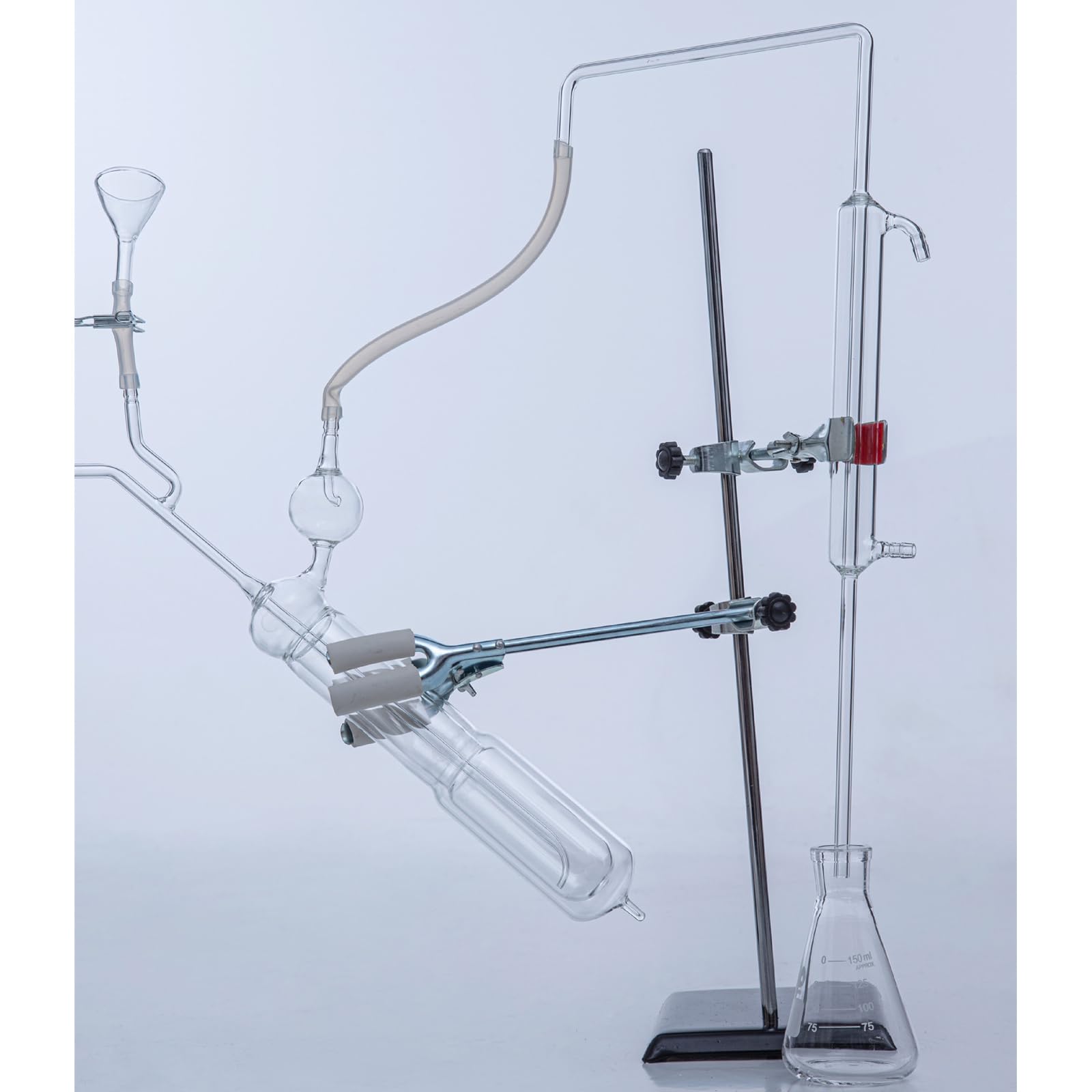 Aparato de Destilación al Vacío,Aparato de Destilación de Vidrio Aparato de Destilación para Extracción de Aceites Esenciales Kit de Cristalería de Laboratorio,para Laboratorio,Enseñanza Escolar