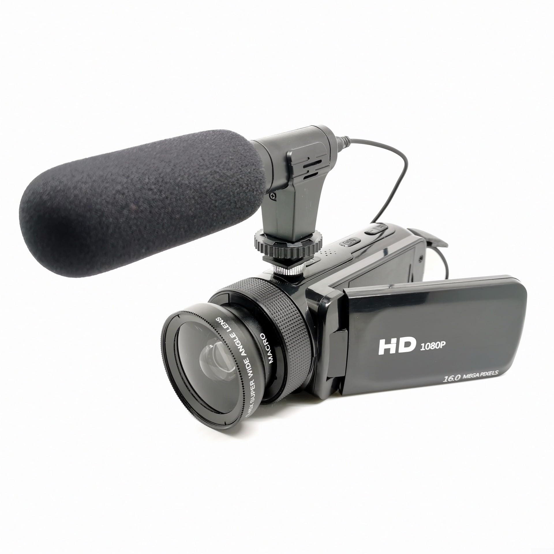 Aparat cyfrowy 16 MP Point and Shoot z 16-krotnym zoomem do vlogowania – 1080p FHD wideo przenośna kamera kieszonkowa dla dzieci, nastolatków, studentów, czarny (czerwony)