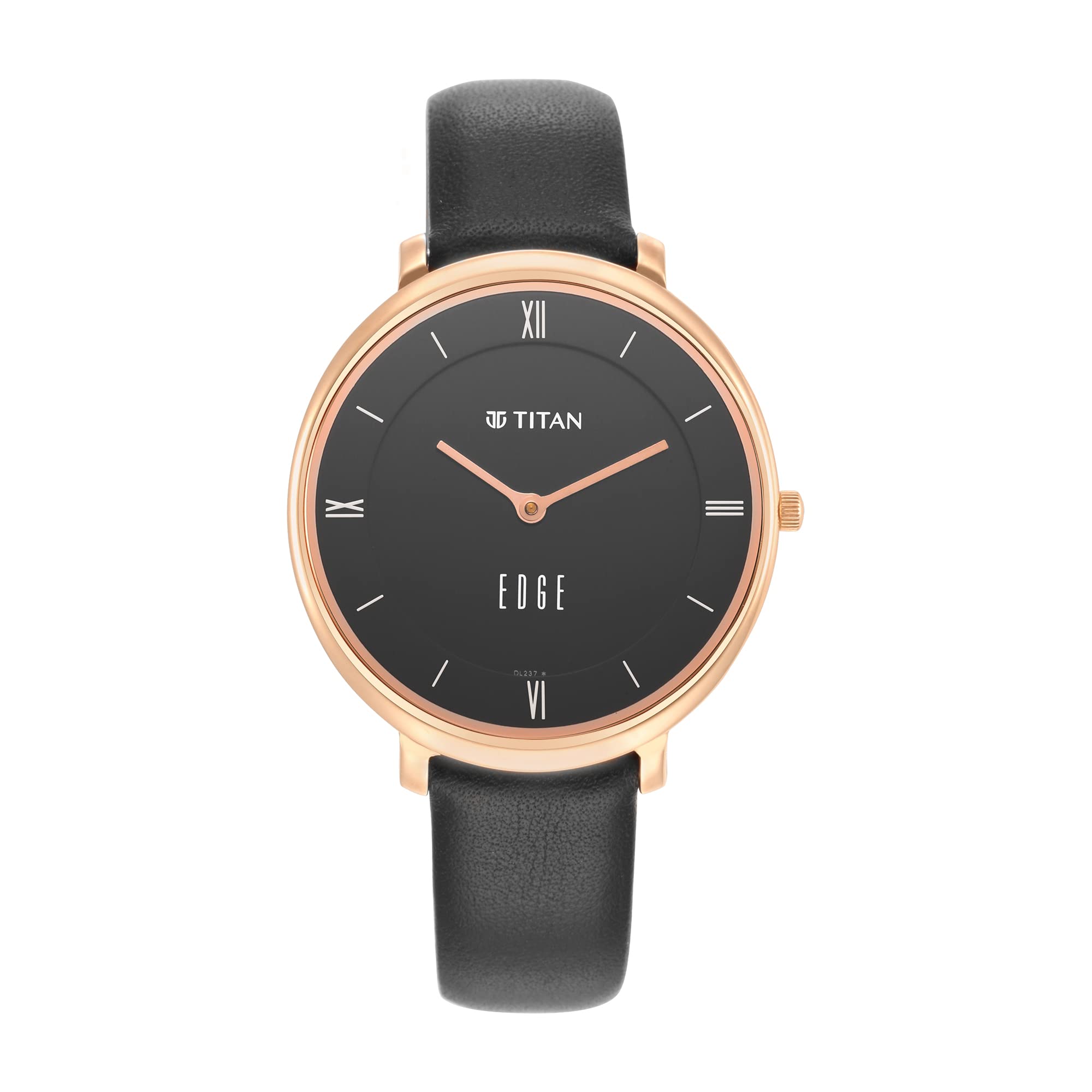 Titan Edge Black Dial Black Leather Strap Analog Watch for Women-NS2655WL01 (B09SHXPWD7) Amazon Price History, Amazon Price Tracker