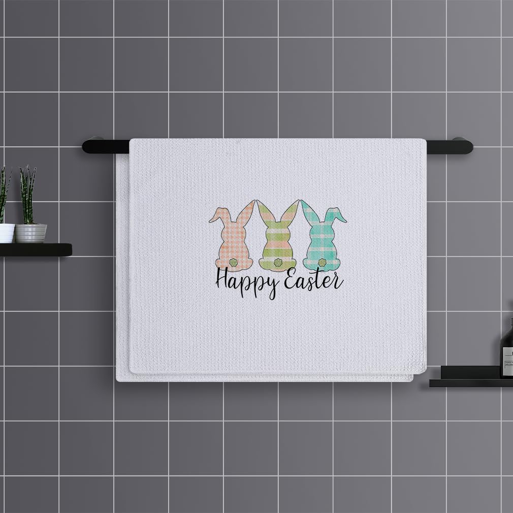 Trapos Cocina Conejo Naranja Y Verde Paños de Cocina Suaves y Absorbentes Paños Cocina Reutilizables Trapos de Cocina para Secar Toallas Lavable Toallas de Barra Juego de 4 (40x60cm)