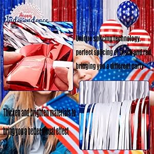 4packredbluewhitefoilfringecurtainbackdrop328ftx656ftmetallictinselfoilfringestreamerscurtainsforphotoboothweddingmardigrasbirthdayindependencedaypartydecoration Urban Country Home Decor 4 pack red blue white foil fringe curtain backdrop 328ft x 656ft metallic tinsel foil fringe streamers curtains for photo booth wedding mardi gras birthday independence day party decoration urban country home decor