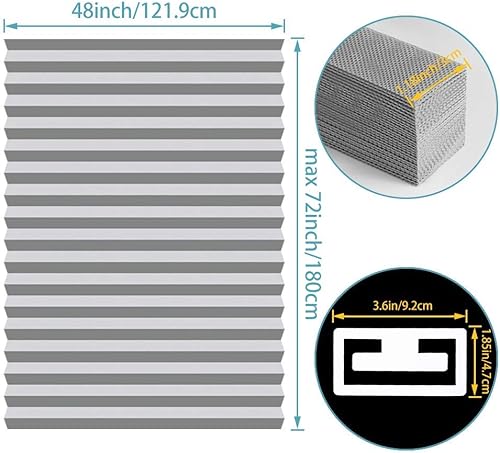 Miniatura 8 de Seeye. - Persiana enrollable a rayas para ventana, para el día y la noche, fácil de instalar.