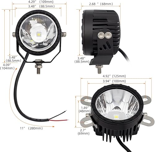 Miniatura 2 de Luces antiniebla LED redondas para conducción todoterreno, 2 unidades, haz puntual de 3.5 pulgadas, luces antiniebla para motocicleta, luces