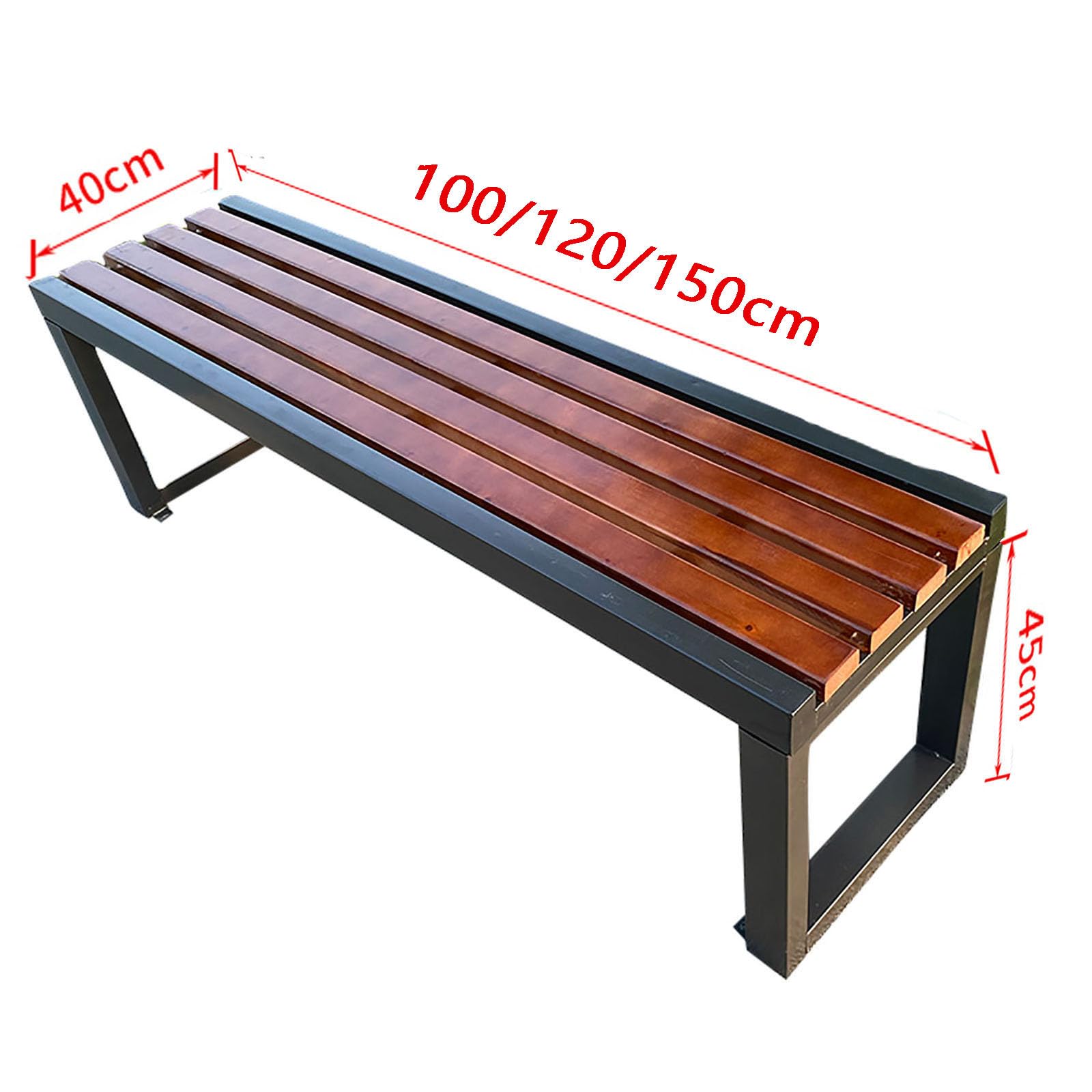 Panchina da giardino in metallo per esterni, 100 cm, senza schienale, per patio, terrazza e parco, resistente e stagno grigio, perfetta per giardini e spazi pubblici