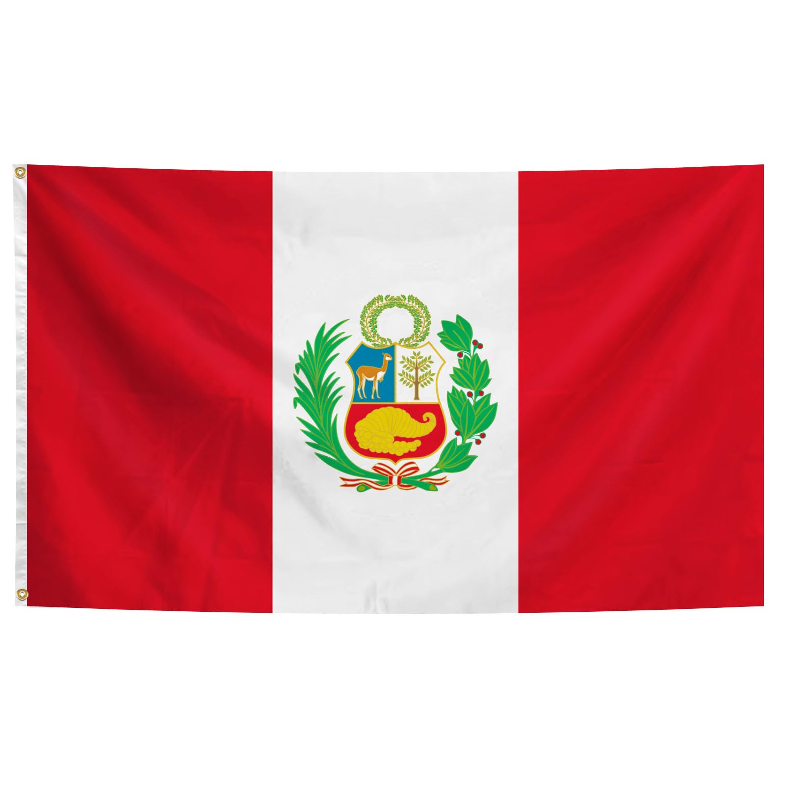 Photo 1 of Peru Flag 3x5 Ft Vivid Color Peruvian National Flags with Brass Grommets for Indoor Outdoor Party Yard Bar Garden Street Decorations