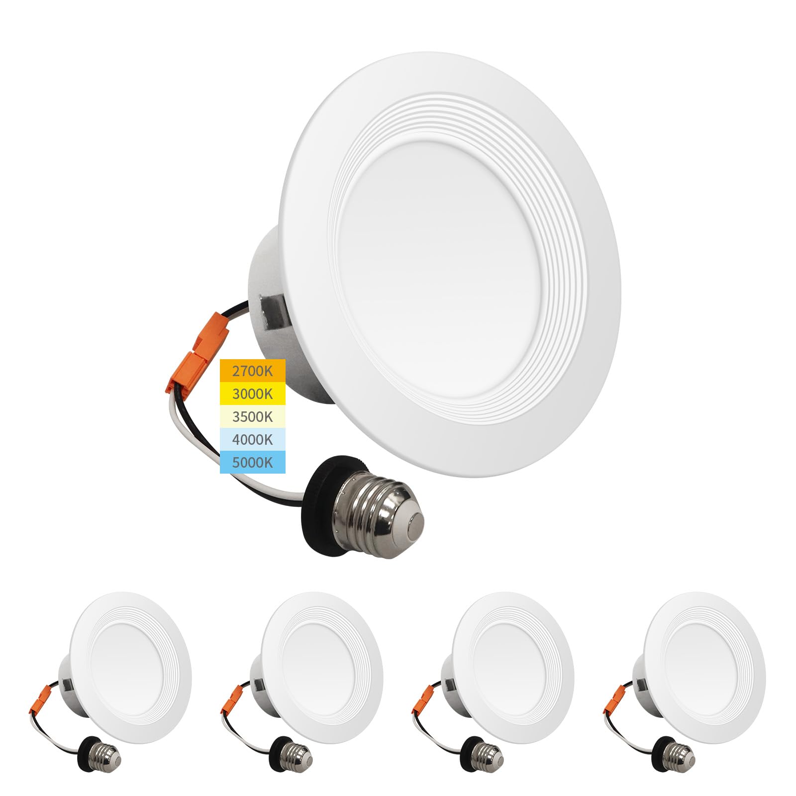 mw 4 Pack 4 Inch LED Recessed Lights,10W=75W,750LM, 2700K/3000K