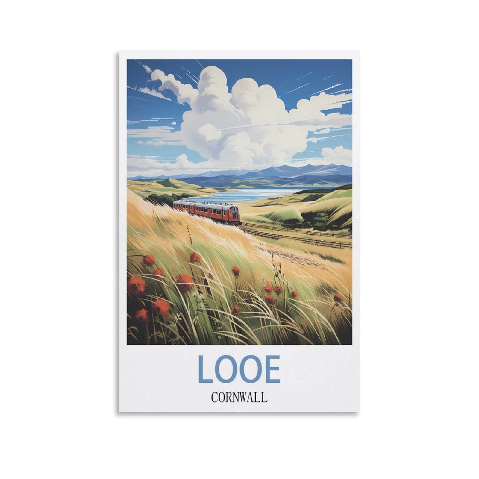 Tin Signs Retro,Looe Cornwalls,Wall Art Decorative Plaque Decor for Home Livingroom Bedroom Cafes Coffee Bars Decoration Gifts 20x30cm