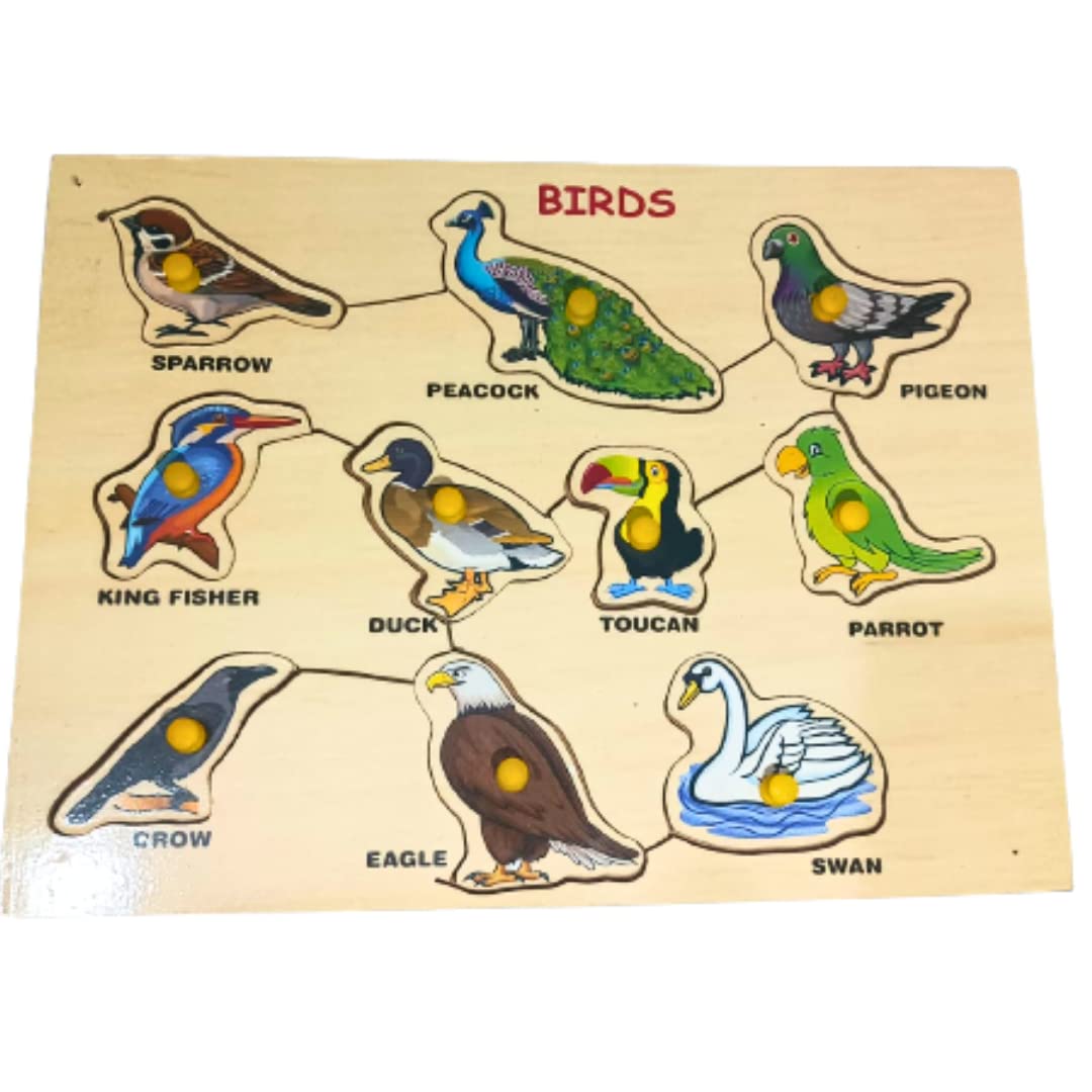 ANSH ENTERPERISES Wooden Learning Educational Board for Kids, Jigsaw Puzzles for Adults Baby Learning Toys Educational Toys Board Game Puzzle Toys for 2 Years Old Boys & Girls (Birds) (B0C2MVTPQ5) Amazon Price History, Amazon Price Tracker