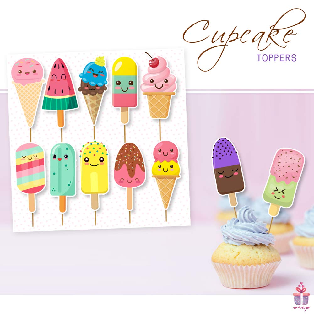 Ice Cream Theme Birthday Decoration | Candy land Theme Cake Topper Banner Set for Kids Birthday Party-image-20