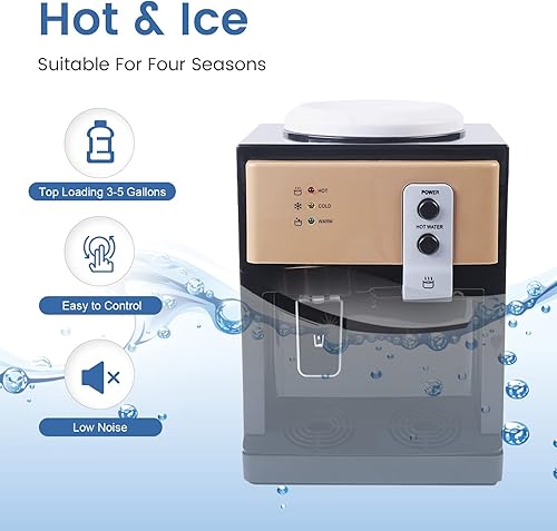 Miniatura 3 de Dispensador de enfriador de agua de carga superior dispensador eléctrico de agua fría y caliente de escritorio de 550 W 3 ajustes de temperatura