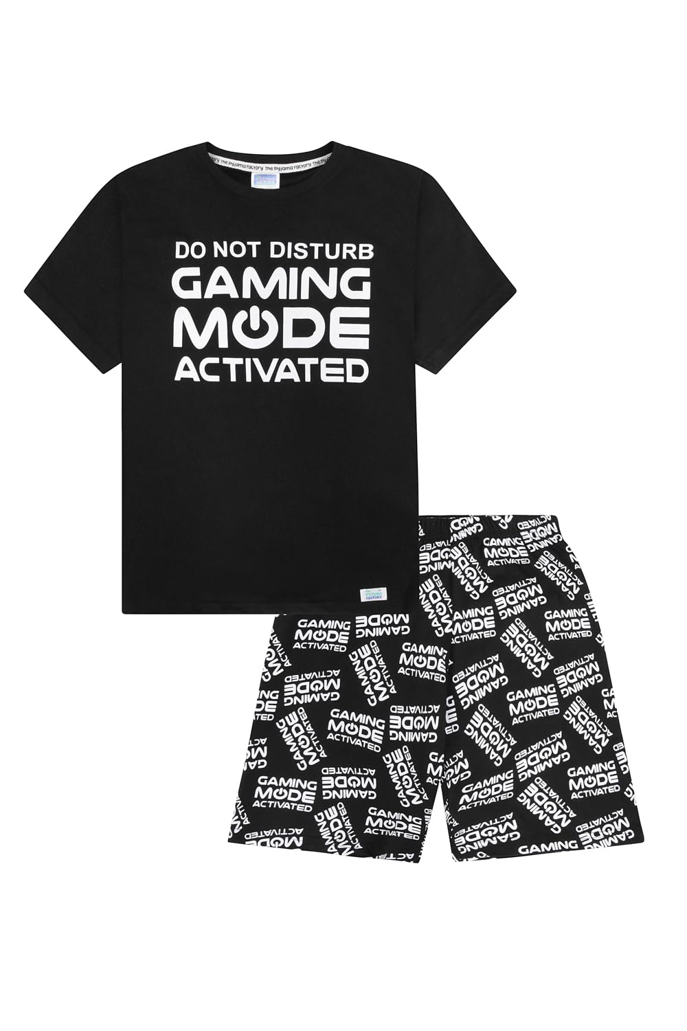 ThePyjamaFactory Do Not Disturb Gaming Mode Activated All Over Print Short Pyjamas White (13 Years)