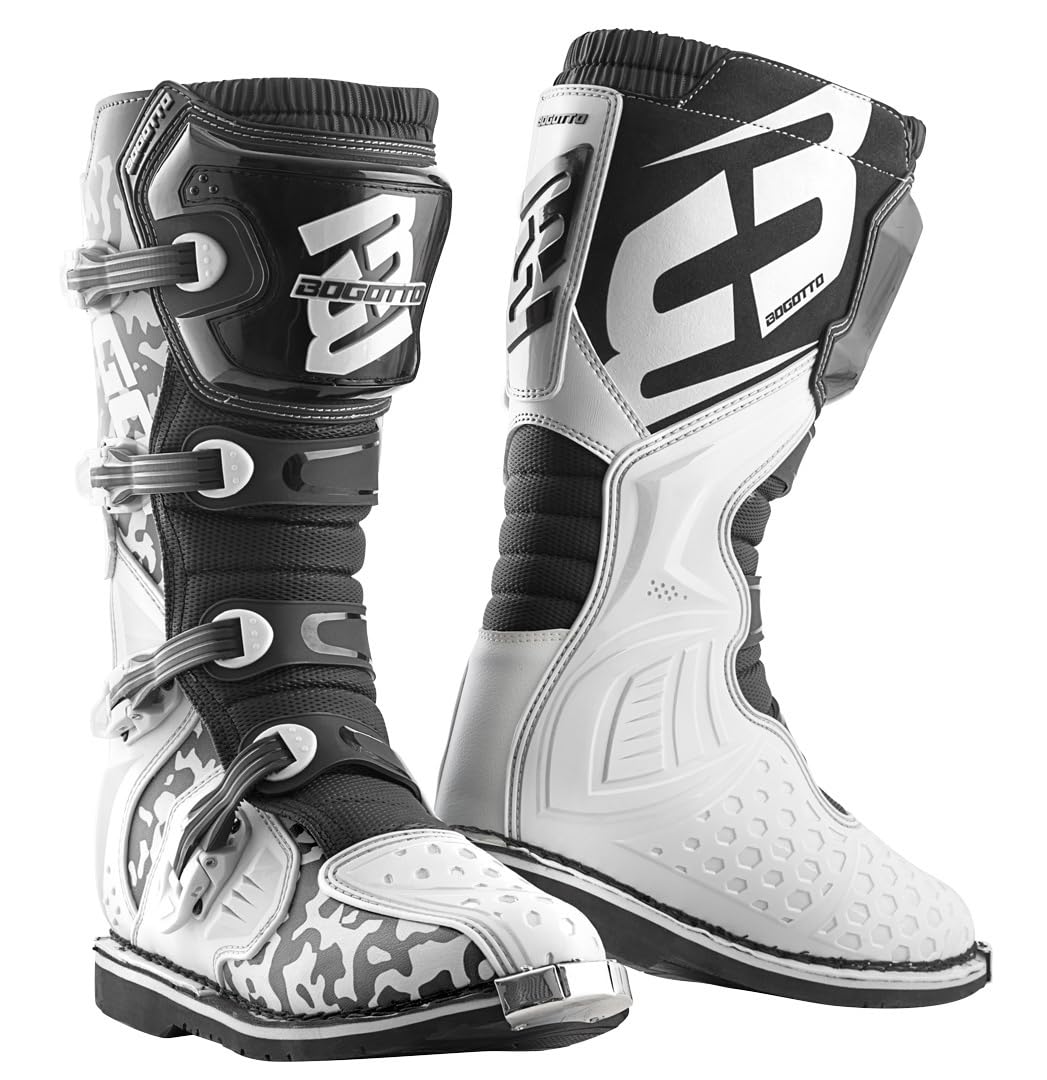 Bogotto MX-3 Camo Bottes de motocross, noir/blanc, 44