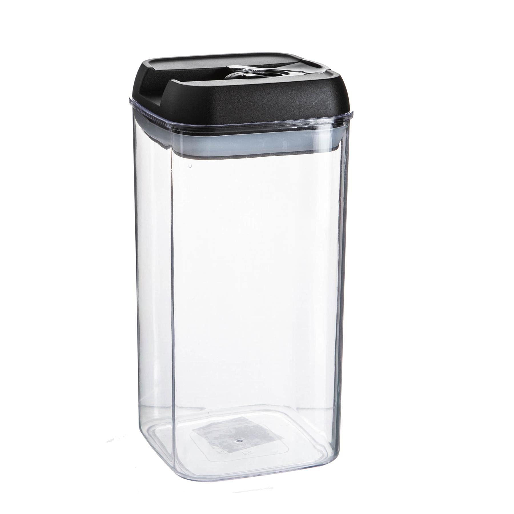 Argon Table Food Storage Container with Airtight Flip Lock Lid - 1200ml - Black - 1 Pack - Plastic Kitchen Storage Tupperware Pantry Food Organiser for Cereal, Oats, Sugar, Coffee, Biscuits, Tea