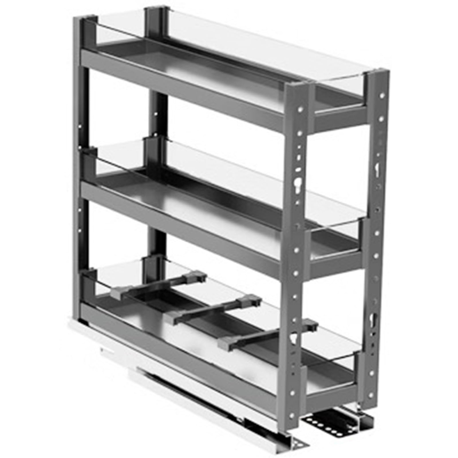 Organizzatore estraibile a 3 livelli, ripiani scorrevoli stretti per dispensa, cucina, bagno, ripiano centrale regolabile
