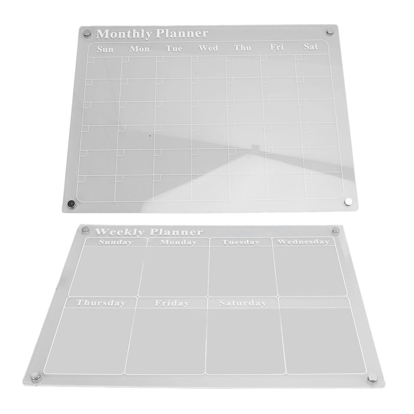 Aramox Calendario Magnético para Refrigerador, Tablero de Planificación Acrílico de Borrado en Seco, Organizador Mensual Semanal para Refrigerador de 15,7x11,8 Pulgadas, Tablero Transparente con 6