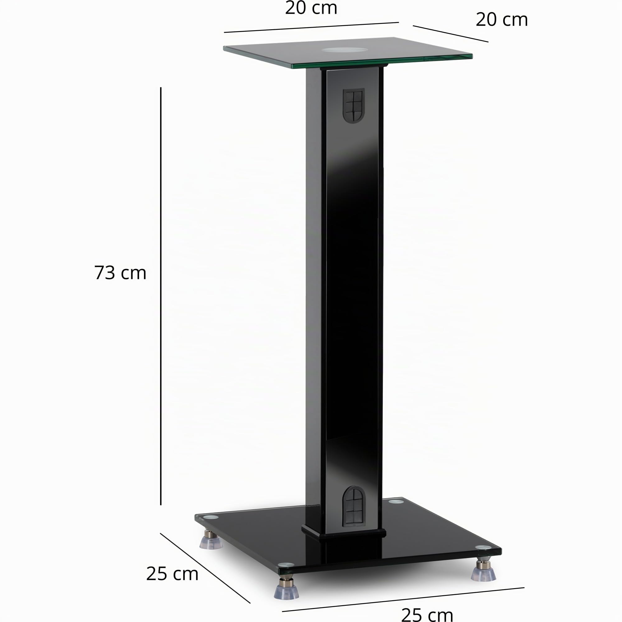 Pronomic SLS-282L BK Lautsprecher Stative Paar, Platten aus schwarzem Glas