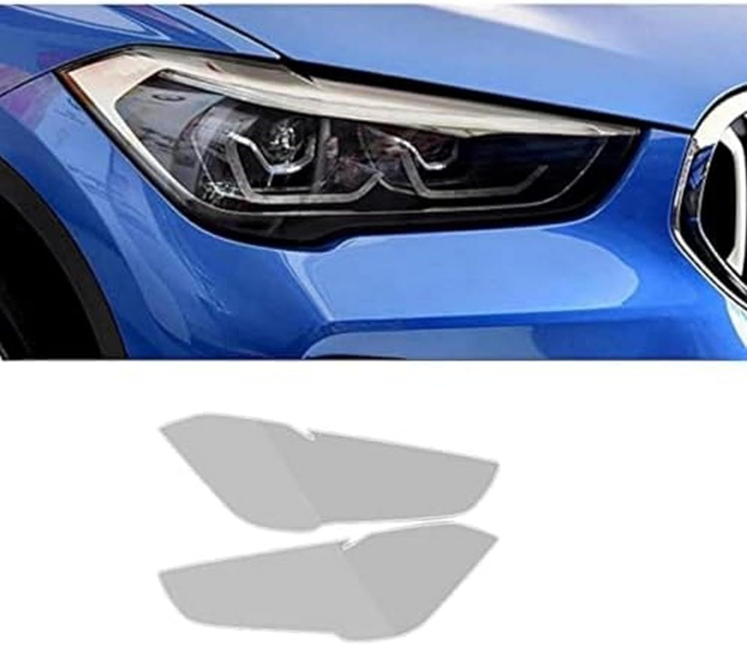 SamLng Car Front Light Film for BMW X1 F48 2015-2020 Car Headlight Protective Film Front Light Transparent Blackened TPU Sticker Car Accessories Car Headlight Protective Film