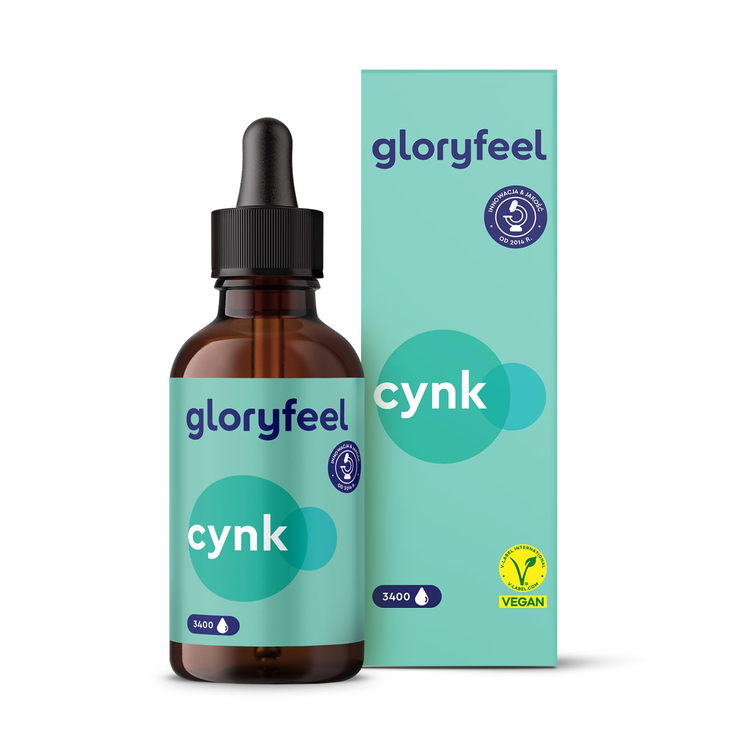 Krople cynku - 100ml (3400 kropli) - Premium: siarczan cynku w płynie (cynk jonowy) - Bezalkoholowy i wegański - Jakość marki przetestowana laboratoryjnie, wyprodukowane w Niemczech