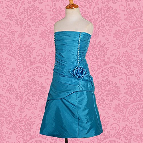 Dressy Daisy Girls' Rhinestone Taffeta Tube Top Dress Wedding Flower Girls Party2