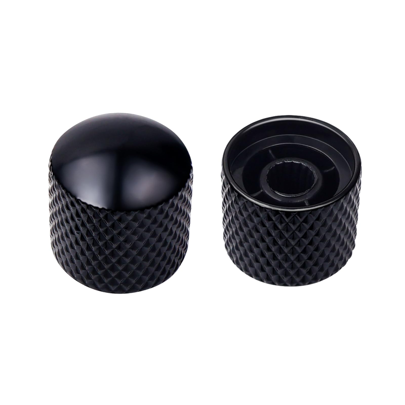 Banworks Electric Guitar Metal Control Knobs Metric 6mm (15/64") Speed Knob Dome Top Knobs Hat 18-Spline for Squier Telecaster Tele Super Strat ST Electric Guitars Pack of 4 JT/XN-05 Black - Image 4