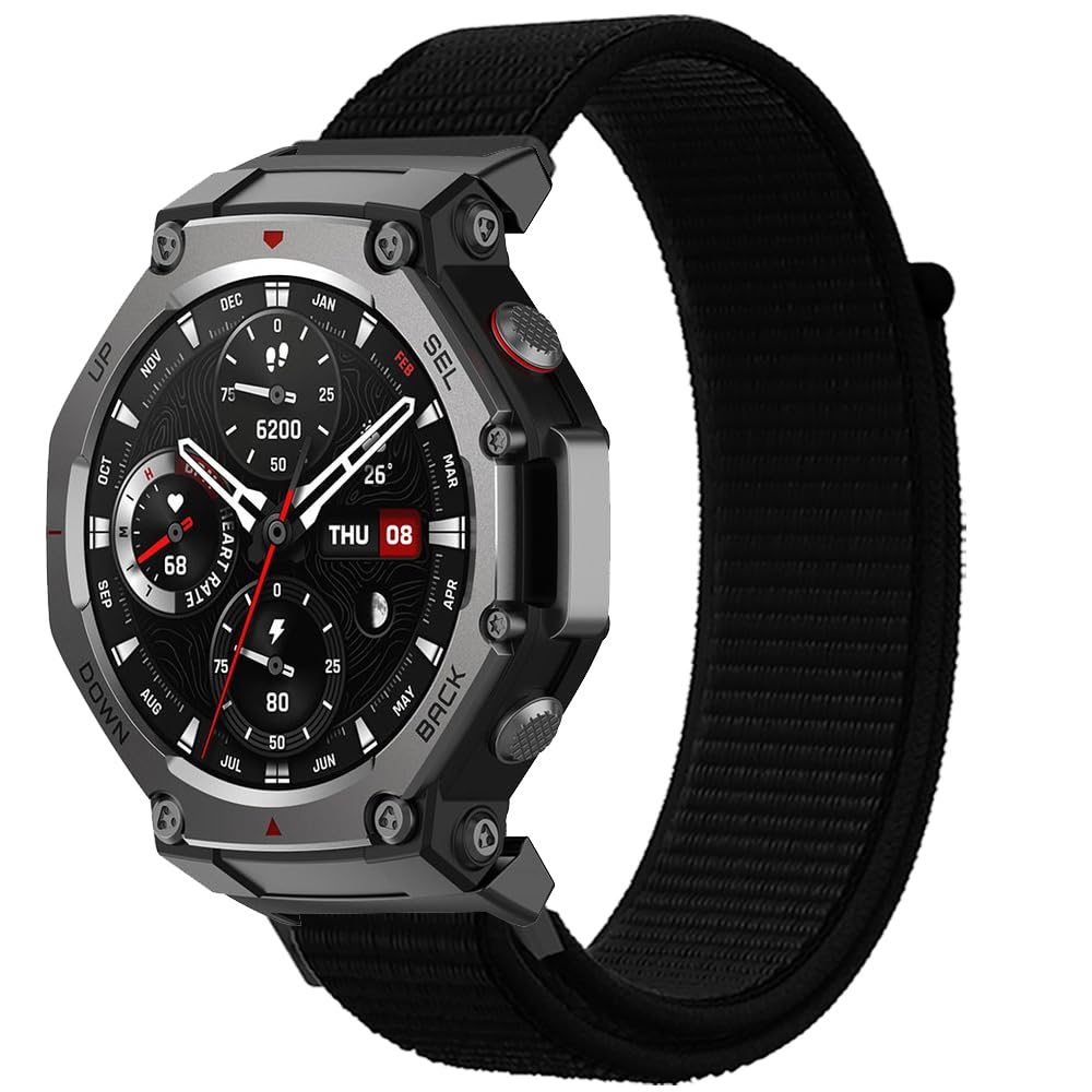 FYISWHO Respirable Deporte Correa para Amazfit T-Rex 3, Nylon Brazalete Pulsera de Repuesto para Amazfit T-Rex 3