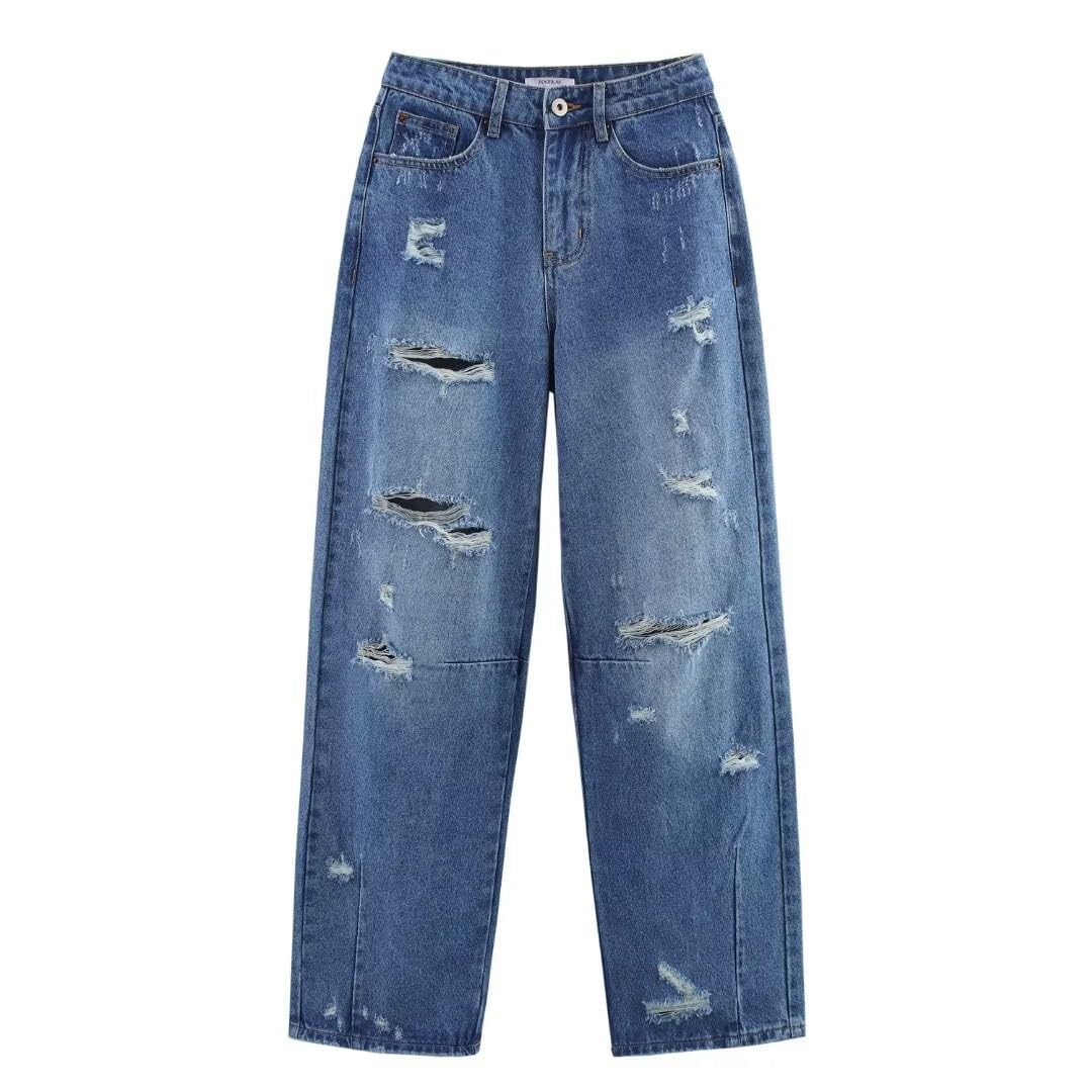 Vaqueros Anchos Mujer Elasticos Ropa Primavera Pantalones Baggy Invierno Tejanos Rectos Pantalón Casual Ligero Tallas Grandes