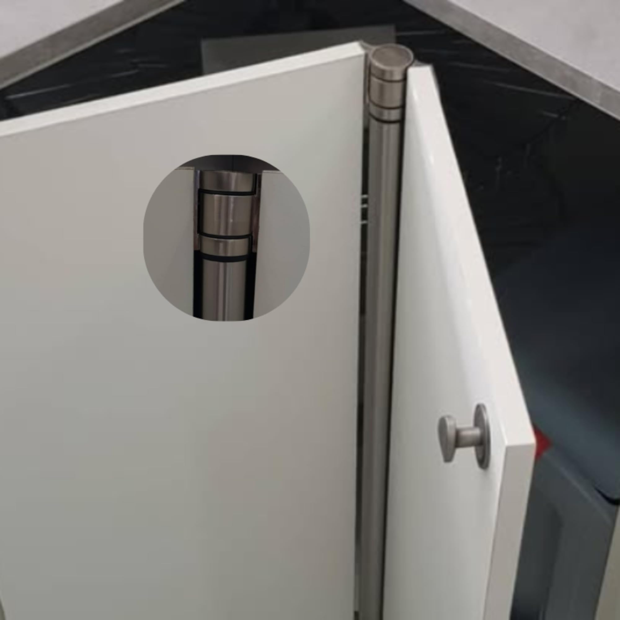 Bisagra Movi-Corner para Muebles de Rincón, 70 cm-90 cm, Montaje en Esquina, para Puertas de Cocina (Inox Brillante, 70 cm)
