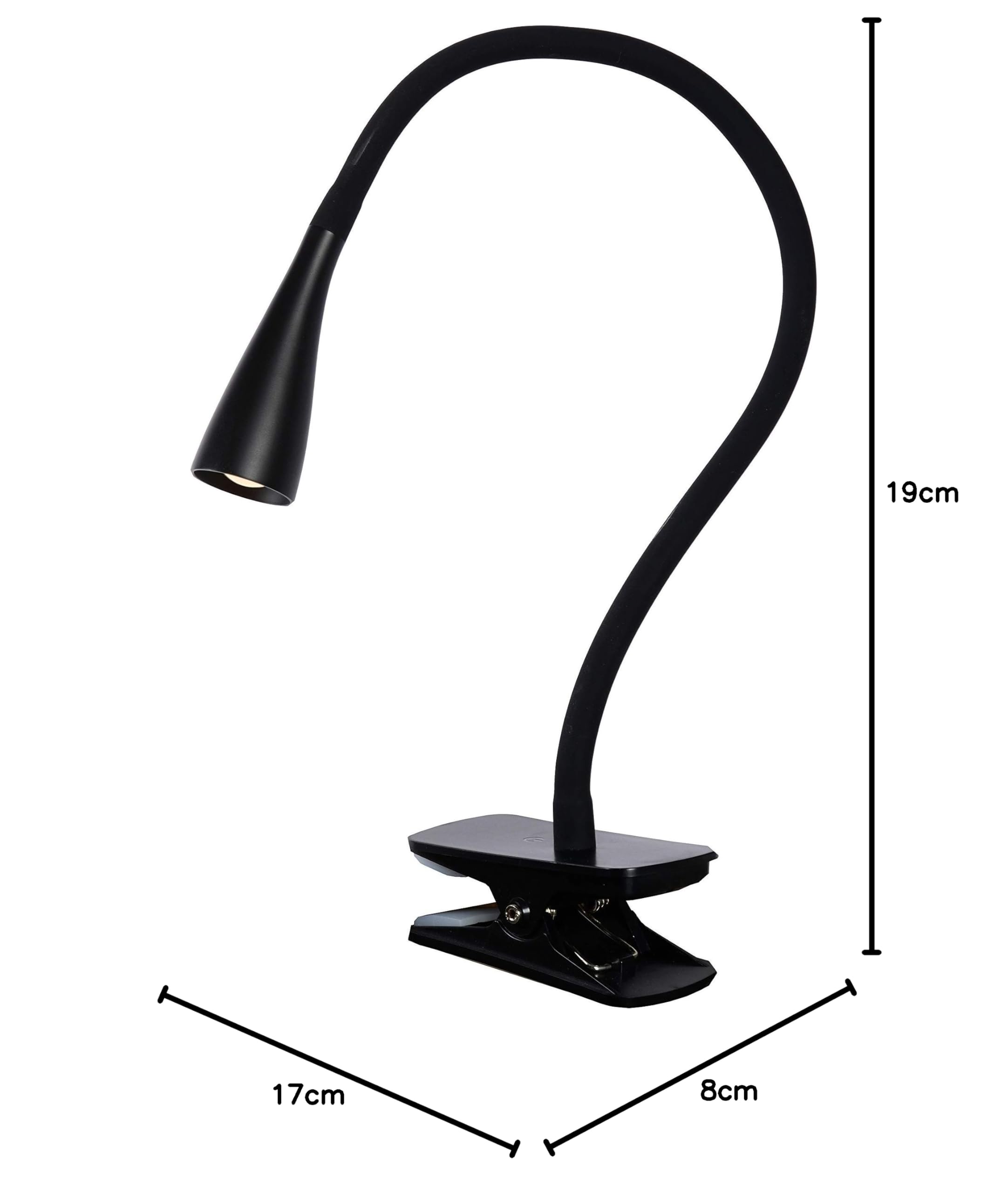 LUCIDE ZOZY - Klemmleuchte - LED 3 StepDim - 1x4W 3000K - Schwarz