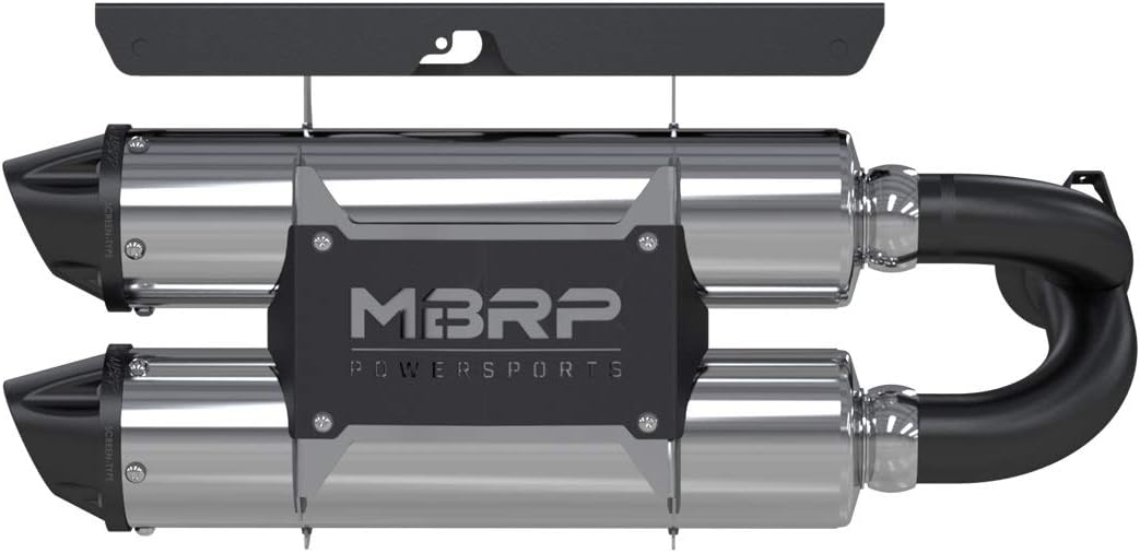 MBRPDual Straight Core Slip-On Exhaust Muffler Made of T304 Stainless Steel | Fits Polaris RZR XP 1000 2014 | Aggressive Sound, Racing Inspired, Enhanced Tone | Performance Series | AT-9516PT