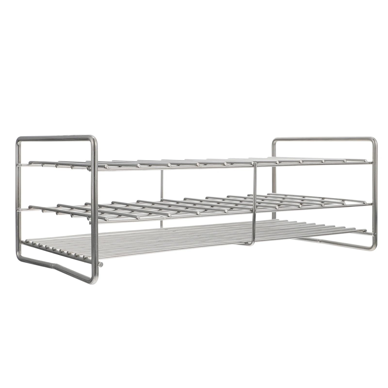 Clear Test Tube Rack for Laboratory, Test Tube Rack 50SquareHolesStainlessSteelSilverLabStandJewelryChristmasScientificSupply