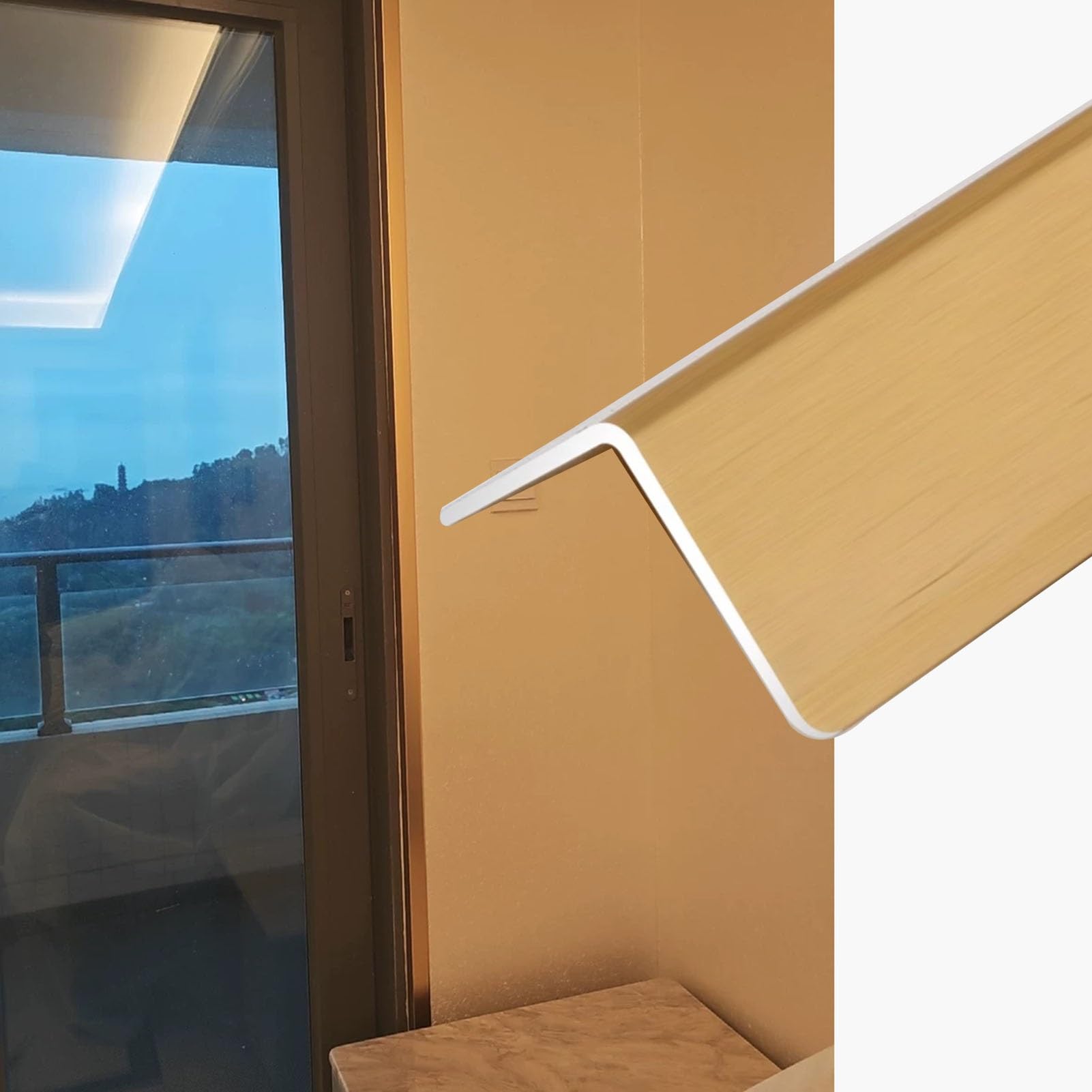 Paraspigoli Profilo Angolare Spigoli Casa E Ufficio Protezione Angolo Muro/Striscia Di Rifinitura Dei Bordi, In Alluminio Autoadesivo Scudo Angolare Paracolpi Di Sicurezza Per Bordi, Lunghezza 28 35