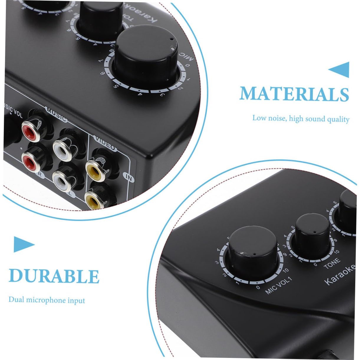1set Mixer Audio Karaoke Professionale Due Mixer Compatto Per Microfono Con Adattatore Di Alimentazione Per Eventi Famiglie e Ktv Basso Rumore e Alta Qualità Del Suono